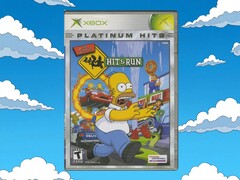 Afbeelding van de Xbox-verpakking van „The Simpsons: Hit & Run“ weergegeven