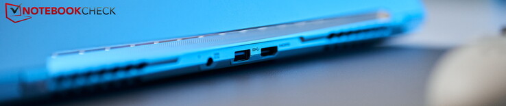 Achterkant: voeding, USB-A 3.0, HDMI