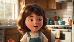 Een frame uit een voorbeeldvideo die Veo 2 genereerde van de prompt