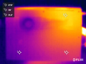 Oppervlaktetemperaturen tijdens de stresstest (onderzijde)