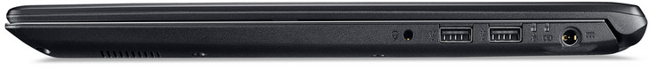 Rechterkant: 3.5 mm audiopoort, 2x USB 2.0 (Type-A), stroomaansluiting