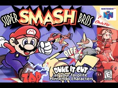 Het originele doosontwerp van Super Smash Bros N64 wordt getoond (Afbeelding bron: Walmart)