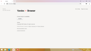Windows 8.1: Yandex 24.1.4.827, met een update naar versie 24.1.5.736 slechts een klik verwijderd (Afbeeldingsbron: Screen grab)