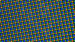 Subpixel array bestaande uit één rode, één blauwe en twee groene diodes