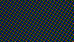 Het OLED-beeldscherm is gebaseerd op een RGGB subpixelmatrix die uit één rode, één blauwe en één , einer blauen en twee groene lichtdiodes bestaat.