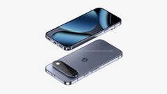Onofficiële render van de Pixel 11 Pro met voor- en achterkant.
