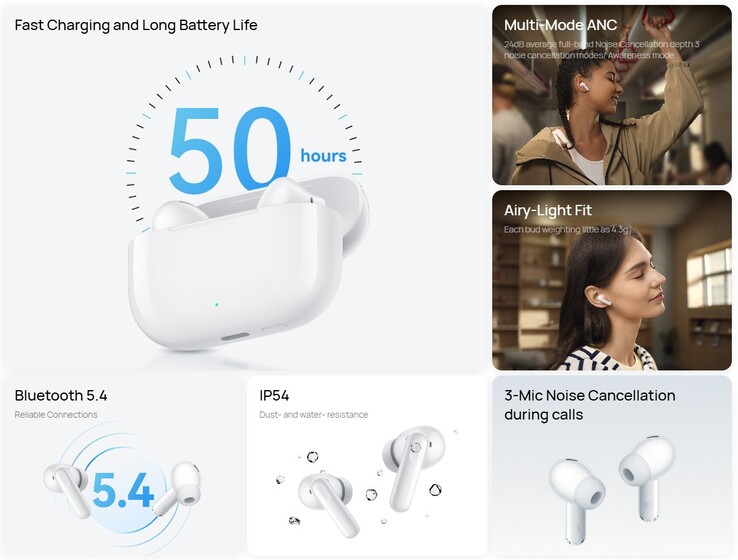 Belangrijkste kenmerken van de draadloze oordopjes (Afbeelding bron: Huawei)