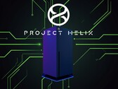 Een banner met een Project Helix Xbox-consoleconcept