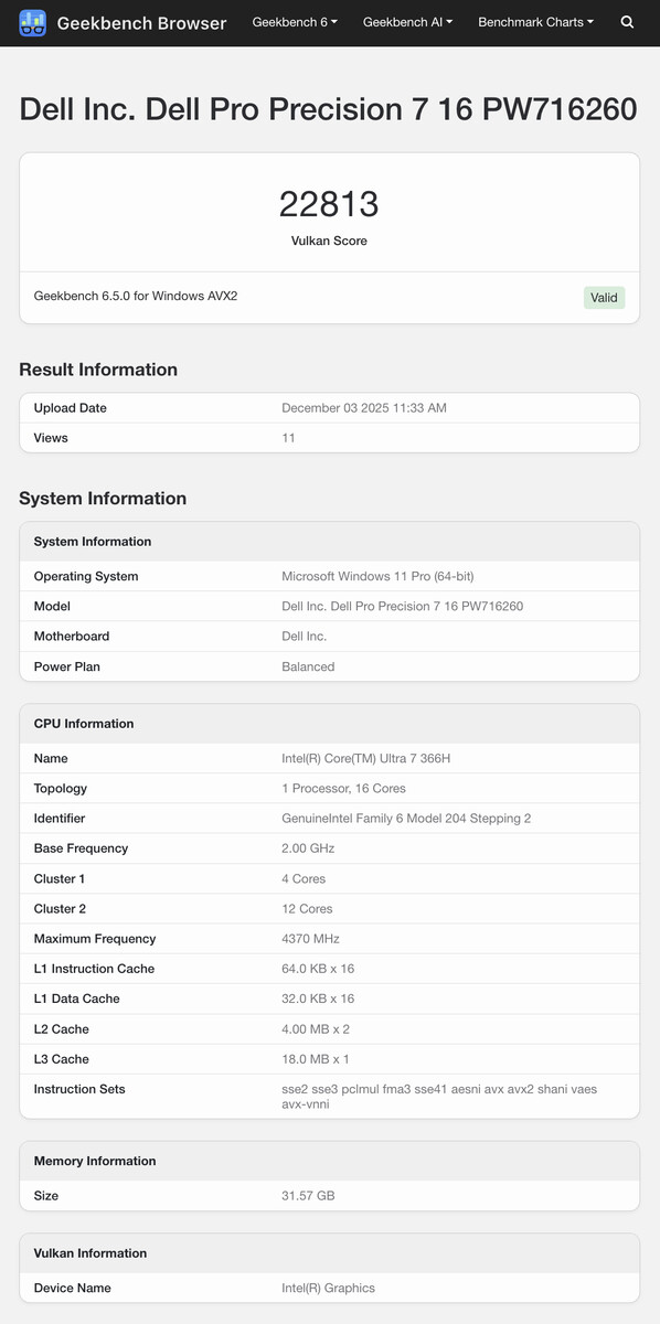 (Afbeeldingsbron: Geekbench)