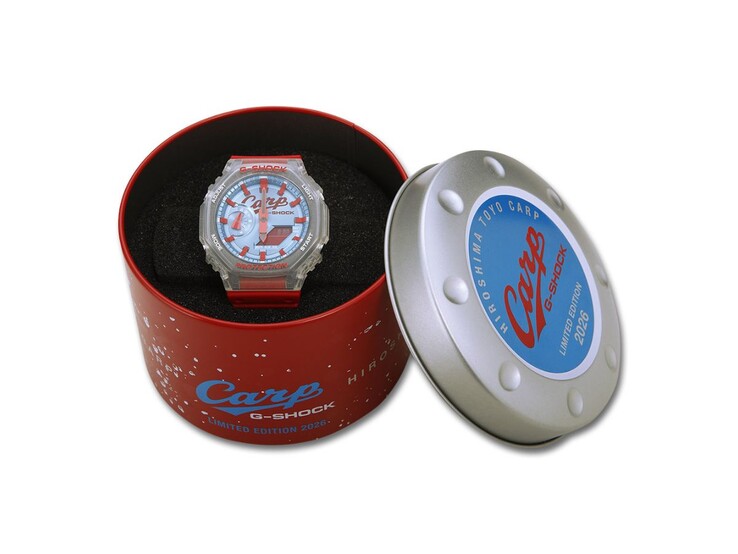 De 2026 Casio G-Shock x Hiroshima Toyo Carp GA-2100X. (Afbeelding bron: Hiroshima Toyo Carp winkel)