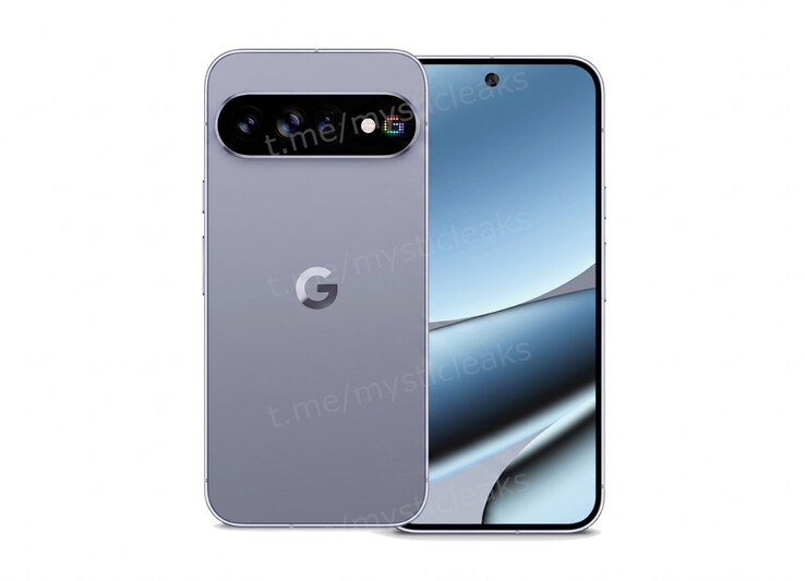 AI-gegenereerde render van de achterkant van de Pixel 11 Pro, waarop de RGB LED-array te zien is
