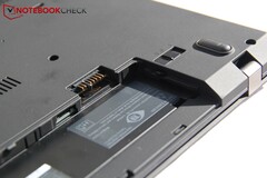 Het externe batterijcompartiment van de Lenovo ThinkPad T480.