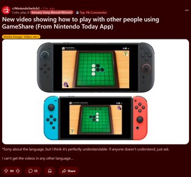 Nintendo Vandaag! Switch 2 GameShare demo (Afbeelding bron: screenshot, Switch 2 subreddit)