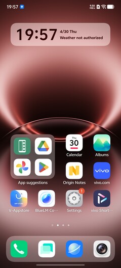 Vivo X300 Ultra: Homescreen