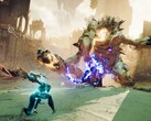 Een afbeelding waarop een gevecht in Atlas Fallen: Reign of Sand te zien is.