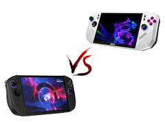 De Legion Go 2 en MSI Claw A8 in officiële afbeeldingen. (Afbeeldingsbron: Lenovo & MSI - bewerkt)