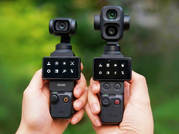 Osmo Pocket 3 (links) naast Osmo Pocket 4P (rechts).