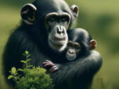 180.000 gorilla's, bonobo's en chimpansees lopen gevaar door de winning van duurzame energie (symbolische afbeelding: Dall-E / KI)