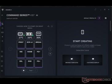 Aanpassing van het Command Touch-display.
