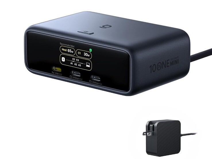 Het dock wordt geleverd met een meegeleverde 120W GaN-oplader