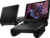 De GPD Win Mini geplaatst in comfort grips. (Afbeelding bron: GPD)