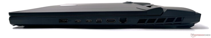 Rechts: USB 3.2 Gen2 Type-A, 2x Thunderbolt 4, mini-DisplayPort-out, HDMI-out