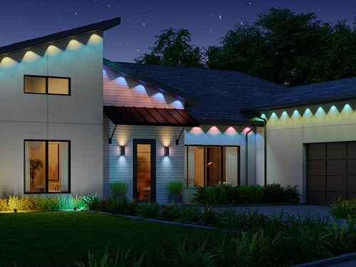 Govee Permanent Outdoor Lights 2 Pro, afgebeeld met meerdere verlichtingszones