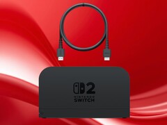 Switch 2 HDMI-kabel afgebeeld met dock