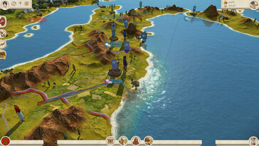 Een afbeelding waarop de wereldkaart uit Total War: Rome Remastered te zien is.