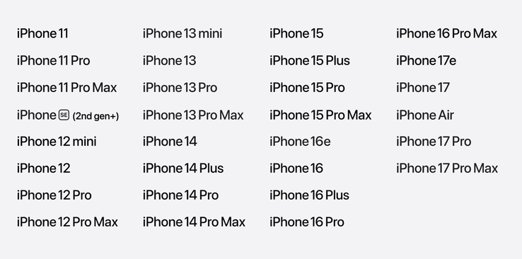 iOS 27 draait op alle iPhones die compatibel waren met iOS 26.