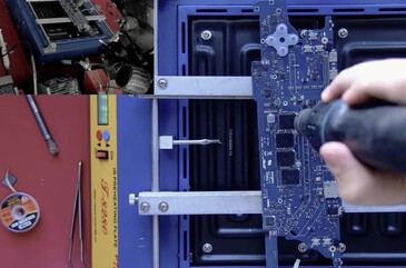 Het proces omvatte veel solderen en desolderen.