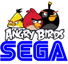Sega heeft aangekondigd dat het het bedrijf koopt dat Angry Birds heeft gemaakt. (Afbeelding: logo&#039;s van Sega en Angry Birds)