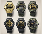 Casio-horloges met opvallend camouflagepatroon.