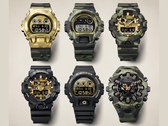 Casio-horloges met opvallend camouflagepatroon.
