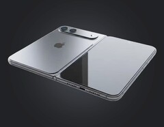 Opvouwbare iPhone CAD render. (Afbeeldingsbron: iPhone-Ticker/bewerkt)