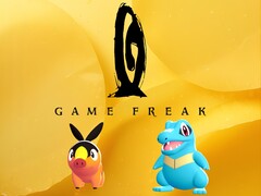Game Freak-logo met daaronder Pokémon-figuren (Afbeelding bron: Game Freak, Nintendo of America met bewerkingen)