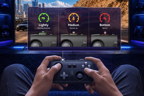 De Jsaux Voidjoy Skylark S1 Pro is voorzien van TMR-joysticks en optische lineaire quick-switch-triggers.