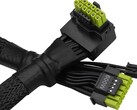 ASRock's L-vormige 12V-2x6 kabel met groene pinnen. (Afbeeldingsbron: ASRock)