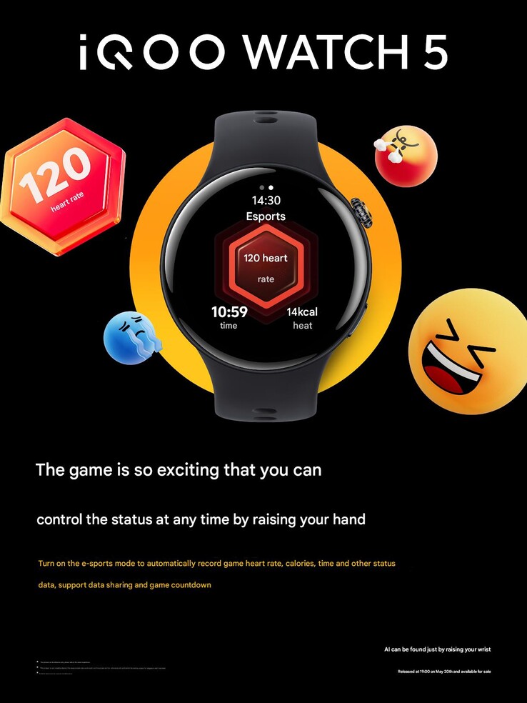 De iQOO Watch 5 smartwatch heeft een e-sports modus, hierboven afgebeeld. (Afbeeldingsbron: iQOO via Weibo, machine vertaald)