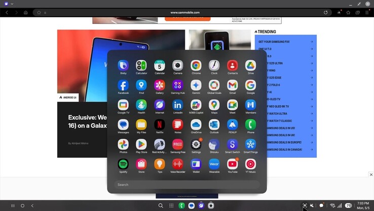Samsung DeX in One UI 8. (Afb. bron: SamMobile)