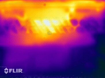 Oppervlaktetemperaturen van de stresstest (onder)