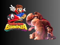 Donkey Kong Bananza artwork met een 3D Mario (Afbeelding bron: Nintendo of America met bewerkingen)