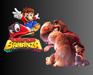 Donkey Kong Bananza artwork met een 3D Mario (Afbeelding bron: Nintendo of America met bewerkingen)