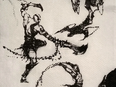 De eerste concepttekeningen voor Kratos in God of War