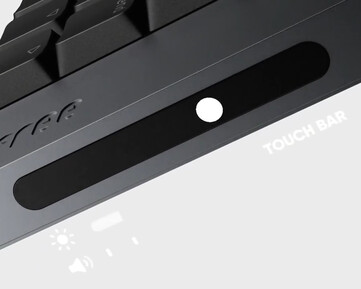 De Lofree Flow 2 touchbar wordt standaard ingesteld op schermhelderheid en volume. (Afbeeldingsbron: Lofree)