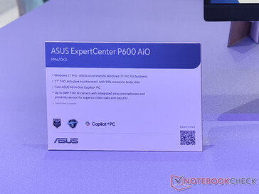 Belangrijkste kenmerken van Asus ExpertCenter P600 AiO (Afbeelding bron: Notebookcheck)