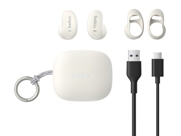 Inhoud van de doos van de SoundForm Anywhere oordopjes. (Afbeeldingsbron: Belkin)