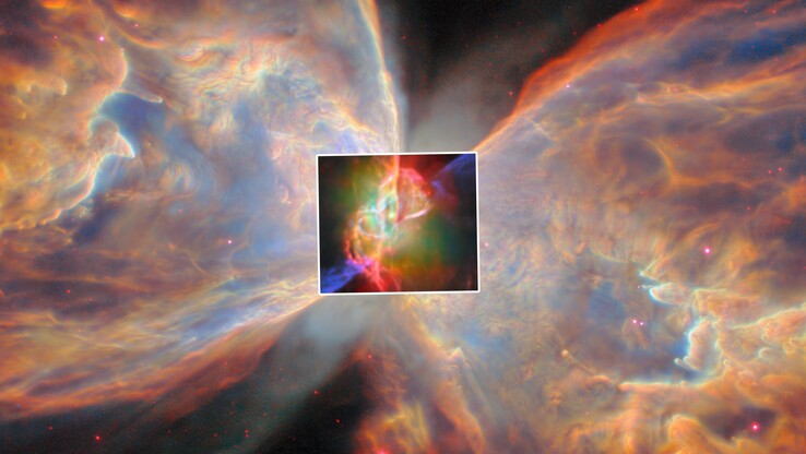 Deze afbeelding van James Webb toont de centrale ster van de Vlindernevel (Afbeeldingsbron: HubbleWebbESA via YouTube)