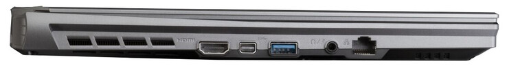 Links: HDMI 2.0, Mini DisplayPort 1.4, USB 3.2 Gen 1 (Type-A), combo-audio, Gigabit Ethernet