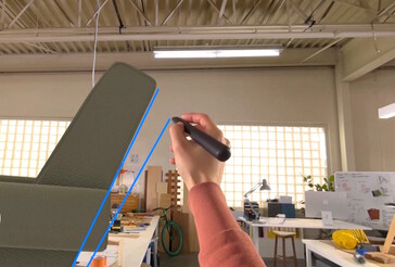 Accessoires zoals de Logitech Muse ruimtelijke pen worden nu ondersteund voor interactie met 3D werelden. (Afbeeldingsbron: Apple)